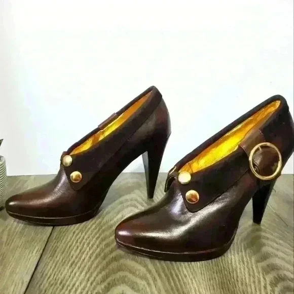 NAUGHTY  MONKEY brown leather ankle booties. Size 7 - Picture 3 of 10